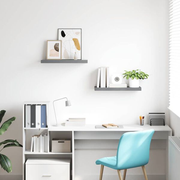 vidaXL Kelluvat seinähyllyt 2 kpl harmaa 60x23,5x3,8 cm MDF