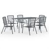 vidaXL 7-osainen Puutarhan ruokailuryhm&auml; ter&auml;s antrasiitti