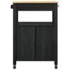 vidaXL Keittiövaunu Yksivärinen Musta 88,5 x 40 x 60 cm