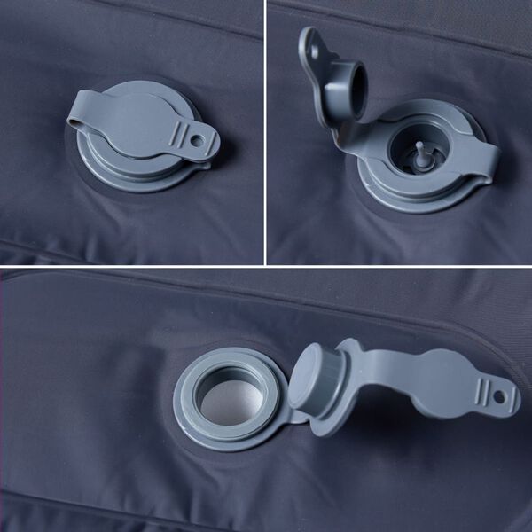 vidaXL Itset&auml;yttyv&auml; retkeilypatja tyynyll&auml; 1 hengelle harmaa