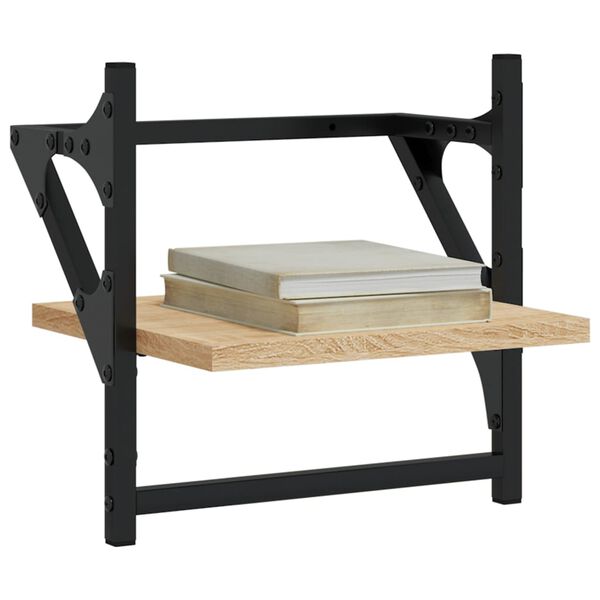 vidaXL Sein&auml;hyllyt tangoilla 2 kpl Sonoma-tammi 30x25x30 cm