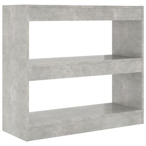 vidaXL Kirjahylly/tilanjakaja betoninharmaa 80x30x72 cm