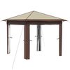 vidaXL Gazebo Ilman Sivusein&auml;&auml; 2,6 x 2,6 m Kerma ja ruskea