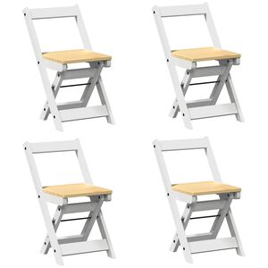 vidaXL Taittotuolit 4 kpl "Corona" valkoinen, massiivipuu, m&auml;nty