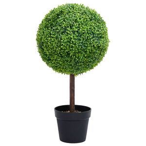 vidaXL Tekokasvi puksipuu ruukulla pallonmuotoinen vihre&auml; 71 cm