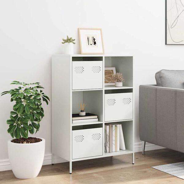 vidaXL Highboard Valkoinen 68x39x103,5 cm Teräs