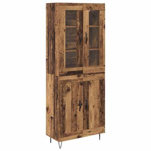 vidaXL Korkea kaappi Vanha Puu 69,5 x 34 x 90 cm Tekninen puu