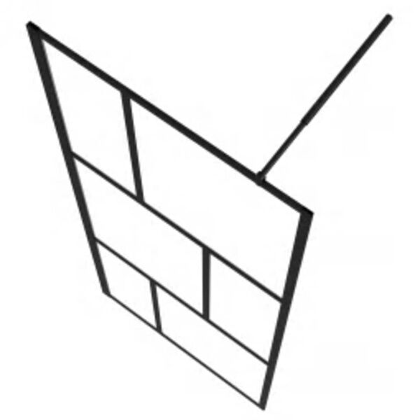 vidaXL Walk-in suihkusein&auml; karkaistu lasi musta 80x195 cm