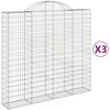 vidaXL Kaarevat kivikorit 3 kpl 200x50x180/200 cm galvanoitu rauta