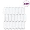 vidaXL Koristeelliset tarrat 10 pcs Valkoinen harmaa 30 x 30 x 0,8 cm