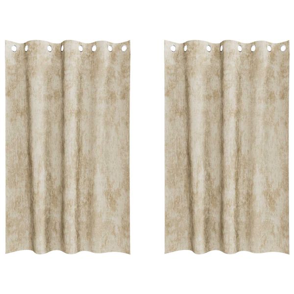 vidaXL Samettiverhot verhoilla 2 pcs Kerma 175 x 140 cm Sametti