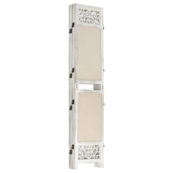 vidaXL 6-paneelinen Tilanjakaja kerma 210x165 cm kangas