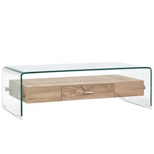 vidaXL Sohvap&ouml;yt&auml; kirkas 98x45x31 cm karkaistu lasi