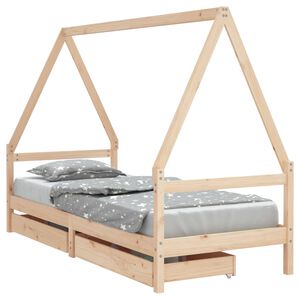 vidaXL Lasten s&auml;ngynrunko laatikoilla 80x200 cm t&auml;ysi m&auml;nty