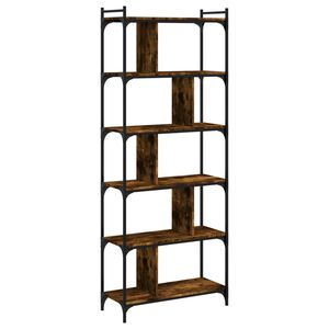 vidaXL Kirjahylly 6 kerrosta savutammi 76x32x192 cm tekninen puu