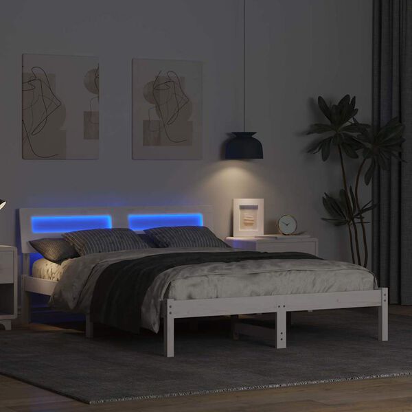 vidaXL S&auml;ngyn runko Valkoinen 4FT Small Double Massiivinen m&auml;nty