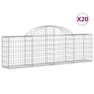 vidaXL Kaarevat kivikorit 20 kpl 200x30x60/80 cm galvanoitu rauta