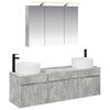 vidaXL Kylpyhuoneen kaappisetti 4 pcs Betoninharmaa 100 x 14,5 x 70 cm