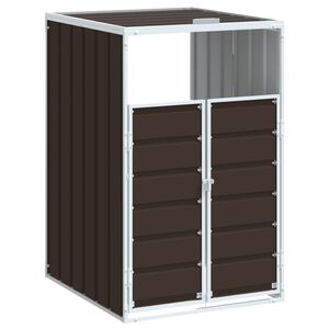 vidaXL Wheelie Bin S&auml;ilytys Single Bin Ruskea 72x81x115 cm Ter&auml;s