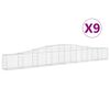 vidaXL Kaarevat kivikorit 9 kpl 400x30x40/60 cm galvanoitu rauta