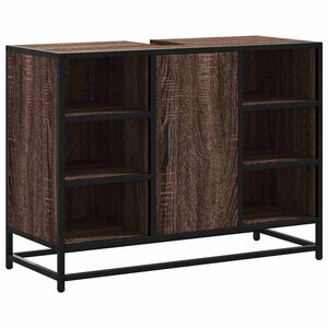 vidaXL Kylpyhuonekaappi altaalla ruskea tammi 80x33x60 cm tekninen puu