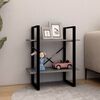 vidaXL 2-tasoinen kirjahylly harmaa 60x30x70 cm täysi mänty
