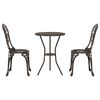 vidaXL Puutarhan Bistro Set 3 pcs pronssi Alumiini