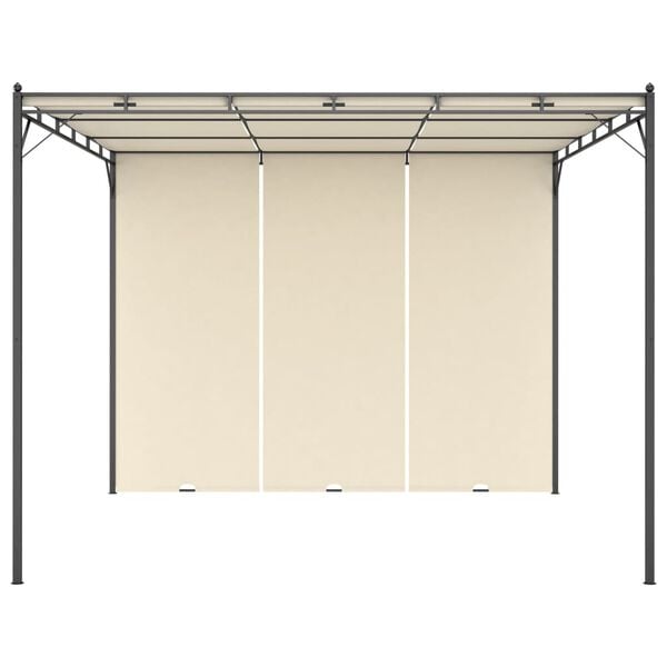 vidaXL Puutarhan huvimaja sivuverholla 3x3x2,25m cm kerma