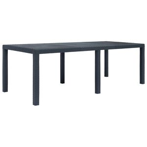 vidaXL Puutarhap&ouml;yt&auml; rottinkityylinen muovi 220x90x72 cm antrasiitti