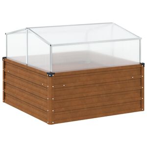 vidaXL Puutarhakukkalaatikko vihre&auml; s&auml;&auml;nkest&auml;v&auml; ter&auml;s
