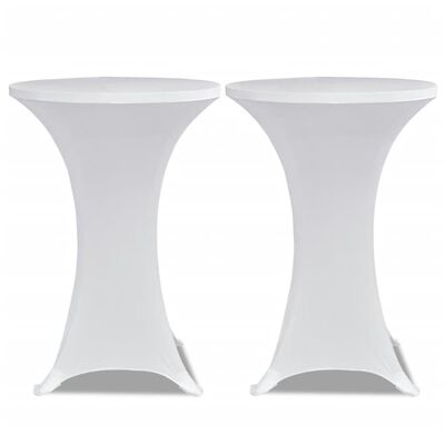 vidaXL Seisovan pöydän päällyste Ø80 cm valkoinen venyvä 4 kpl