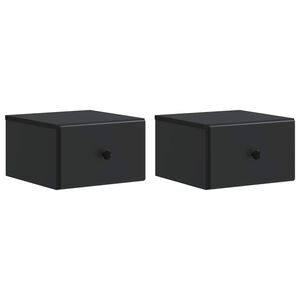 vidaXL Sein&auml;lle Kiinnitett&auml;v&auml; Y&ouml;p&ouml;yt&auml; 2 pcs Musta 34,5 x 33 x 20 cm