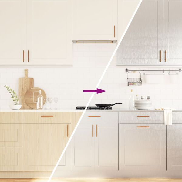 vidaXL Itsekiinnittyv&auml;t kalustetarrat hopea 90x500 cm PET