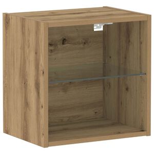 vidaXL LED-valolla varustettu kelluva hylly Ruskea 40 x 28,5 x 40 cm