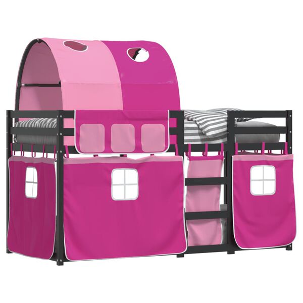 vidaXL Parvis&auml;nky verhoilla pinkki 80x200 cm t&auml;ysi m&auml;nty