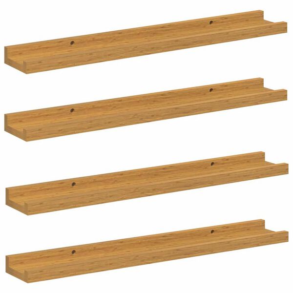 vidaXL Sein&auml;hylly hyllyll&auml; 4 pcs Beige 60 x 9 x 3 cm Tekninen puu