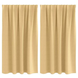 vidaXL Piment&auml;v&auml; verho renkailla 2 pcs Beige 140 x 140 cm Polyesteri