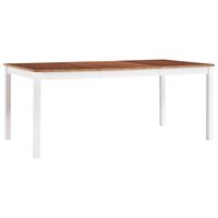 vidaXL Ruokapöytä valkoinen ja ruskea 180x90x73 cm mänty