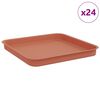 vidaXL Neli&ouml;mainen Kukka-alusta 24 pcs Tiilenpunainen 21 x 21 x 2 cm