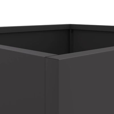 vidaXL Kukkalaatikko musta 42x40x39 cm kylmävalssattu teräs