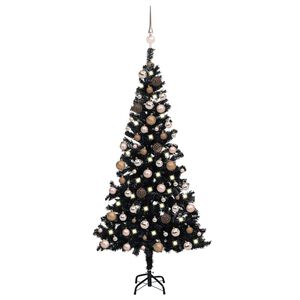 vidaXL Tekojoulukuusi palloilla esivalaistu musta 150 cm PVC