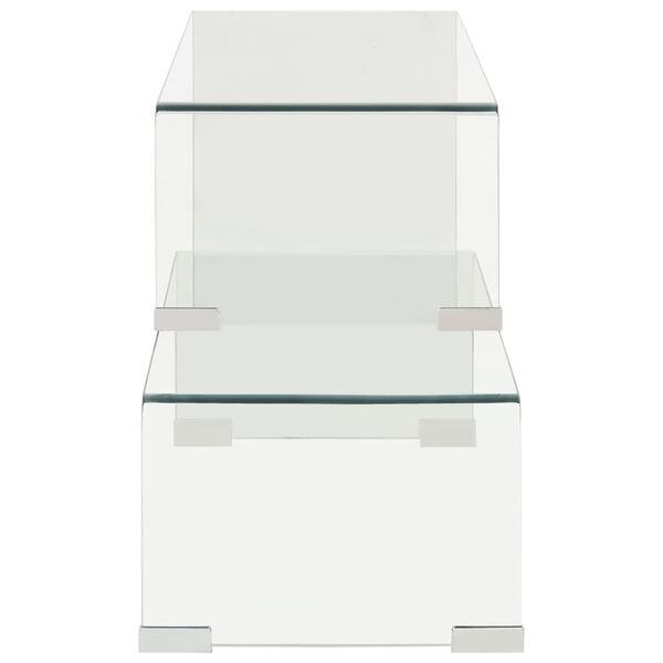 vidaXL 2-osainen Sohvap&ouml;yt&auml;sarja 90x30x20/110x30x40 cm karkaistu lasi