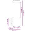 vidaXL Ulkoseinävalot 2 pcs Musta 12 x 7.5 x 27 cm Ruostumaton teräs
