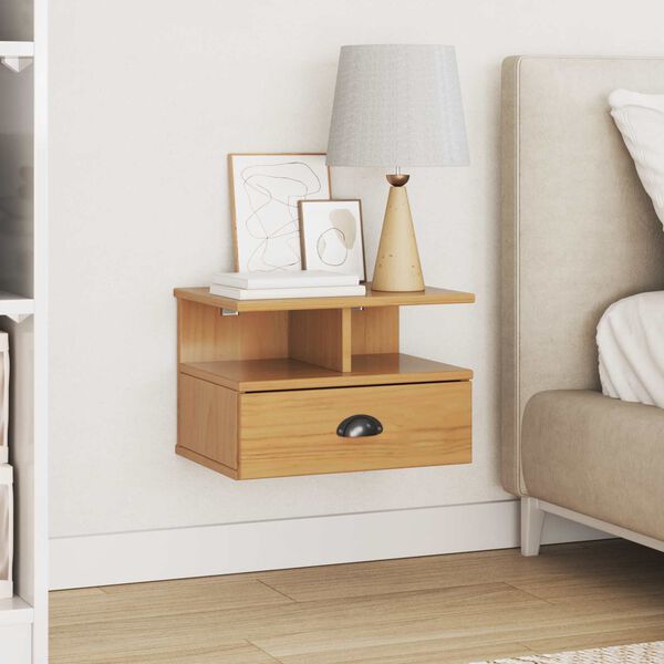 vidaXL Y&ouml;p&ouml;yt&auml;kaappi laatikon kanssa Hill Hunajaruskea 40 x 31 x 27 cm