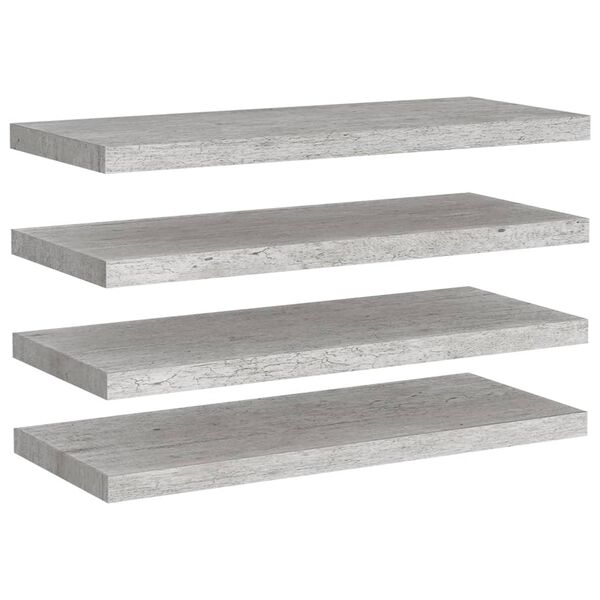 vidaXL Kelluvat seinähyllyt 4 kpl betoninharmaa 80x23,5x3,8 cm MDF