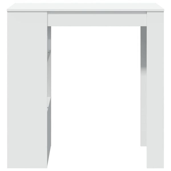 vidaXL Baaripöytä/telineet valkoinen 102x50x103,5 cm tekninen puu