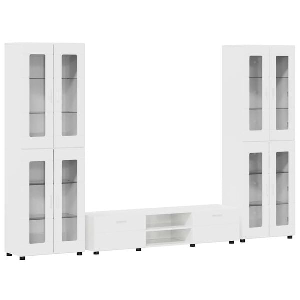 vidaXL TV-tasosetti FLORIN Korkean kiillon valkoinen Tekninen puu