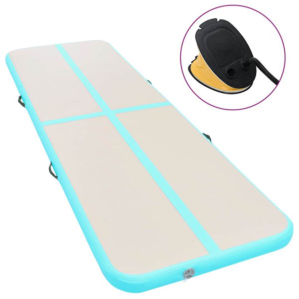 vidaXL T&auml;ytett&auml;v&auml; voimistelumatto pumpulla 300x100x10 cm PVC vihre&auml;