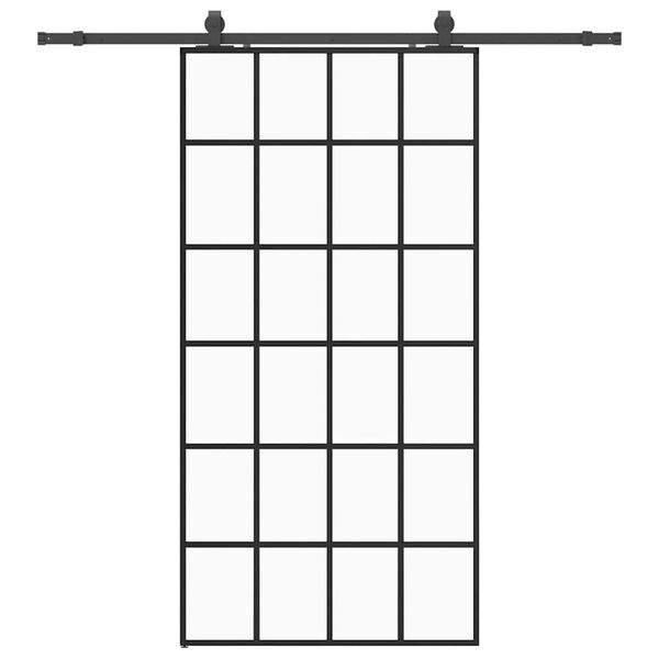 vidaXL liukuovi laitteistosarjalla musta 102x205 cm ESG lasi