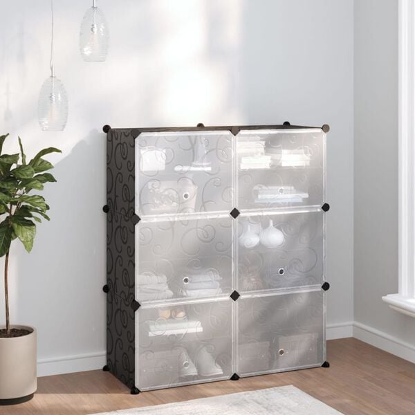 vidaXL Kenkäteline musta 84,5x31x93,5 cm PP